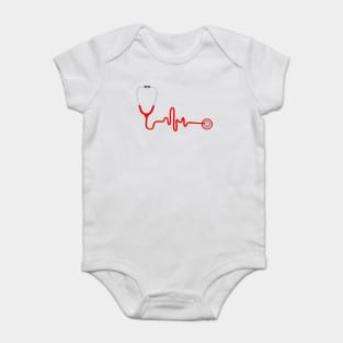 Stethoscope on heart beat Baby Bodysuit